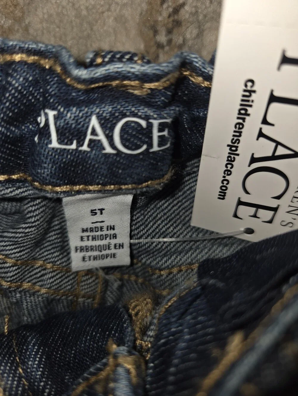 NWT The Childrens Place Baggy Distressed Utility Jorts Size 5